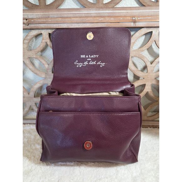 My Flat In London Satchel  Leather Burgundy - Picture 1 of 16